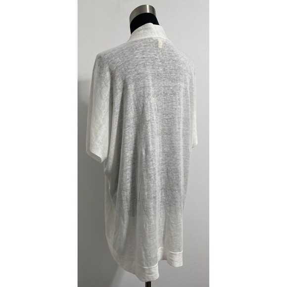 Eileen Fisher Cardigan Sweater Women's XL Cream Ivory 100% Linen Open Front - Picture 6 of 11
